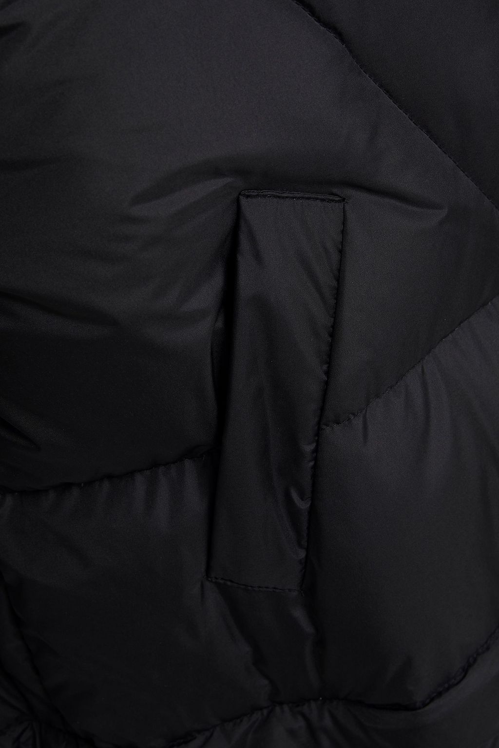 KHRISJOY Quilted shell hooded down coat