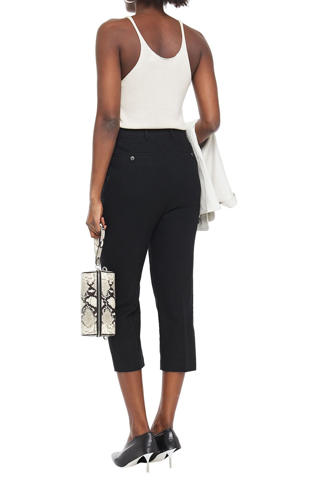 RICK OWENS Cropped brushed-wool slim-leg pants