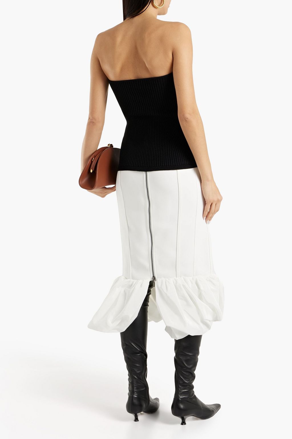 KHAITE Lucie strapless ribbed-knit top