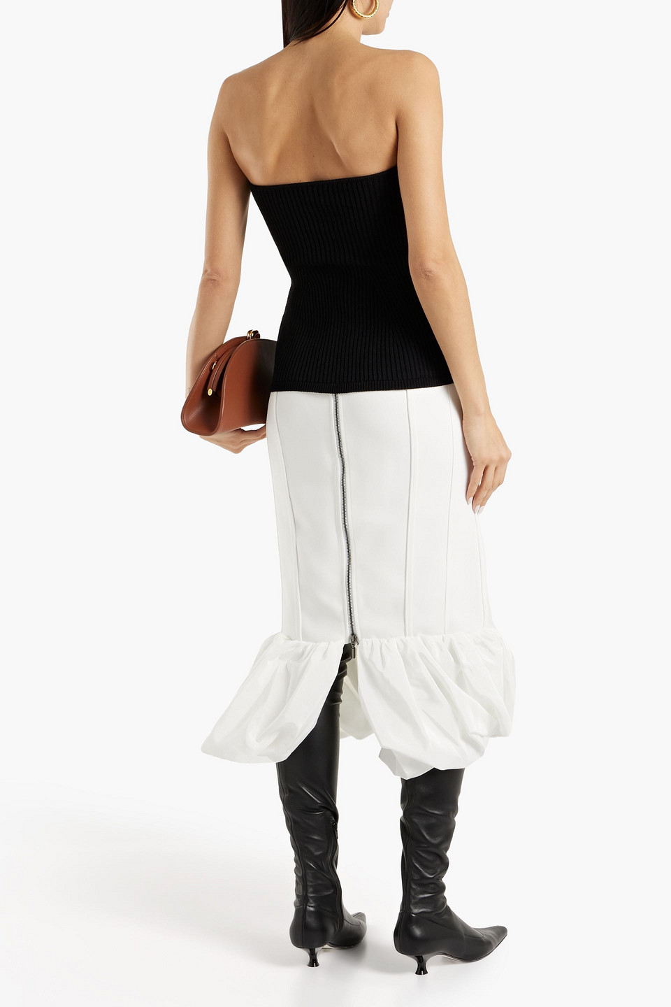 KHAITE LUCIE STRAPLESS RIBBED-KNIT TOP