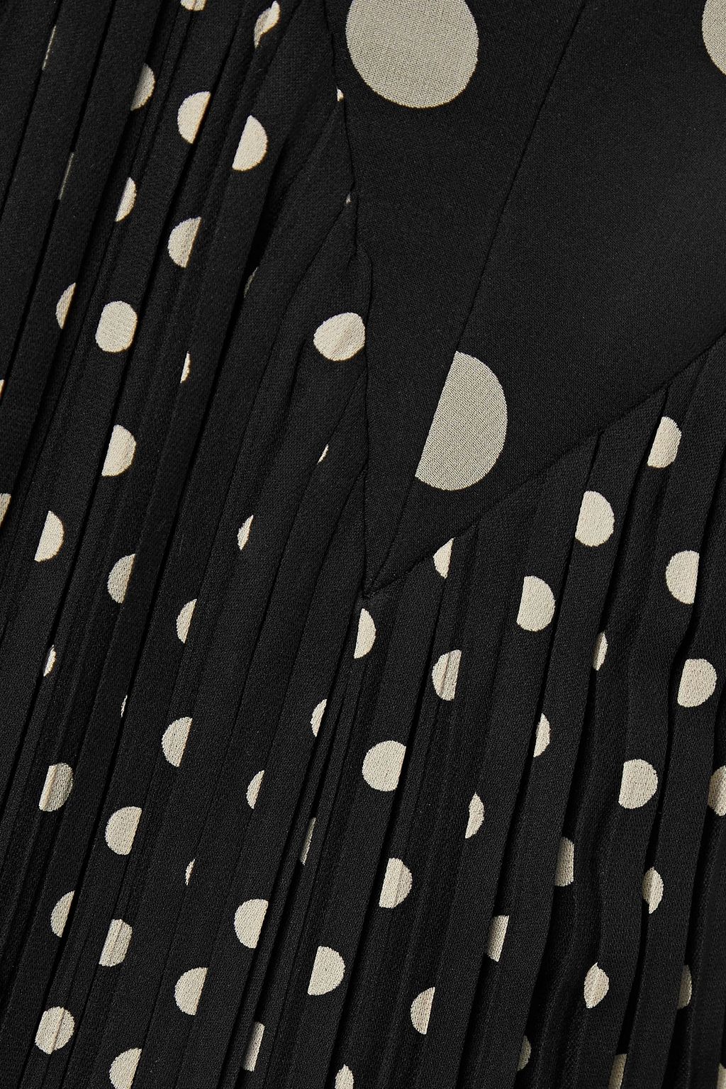 KHAITE Robin pleated polka-dot silk crepe de chine maxi dress