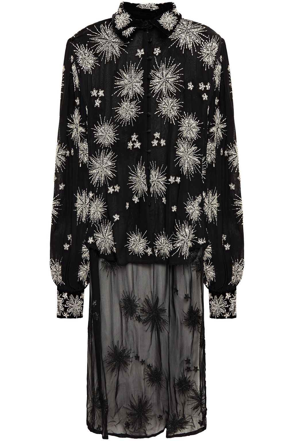 embellished chiffon top