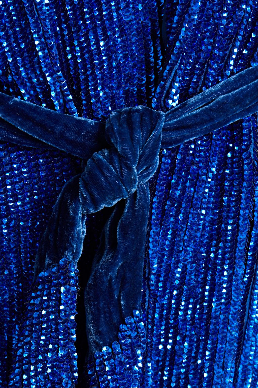 RETROFÊTE Gabrielle velvet-trimmed sequined chiffon mini wrap dress