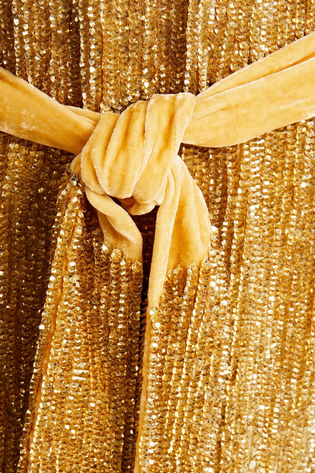 RETROFÊTE Grace velvet-trimmed sequined chiffon mini dress