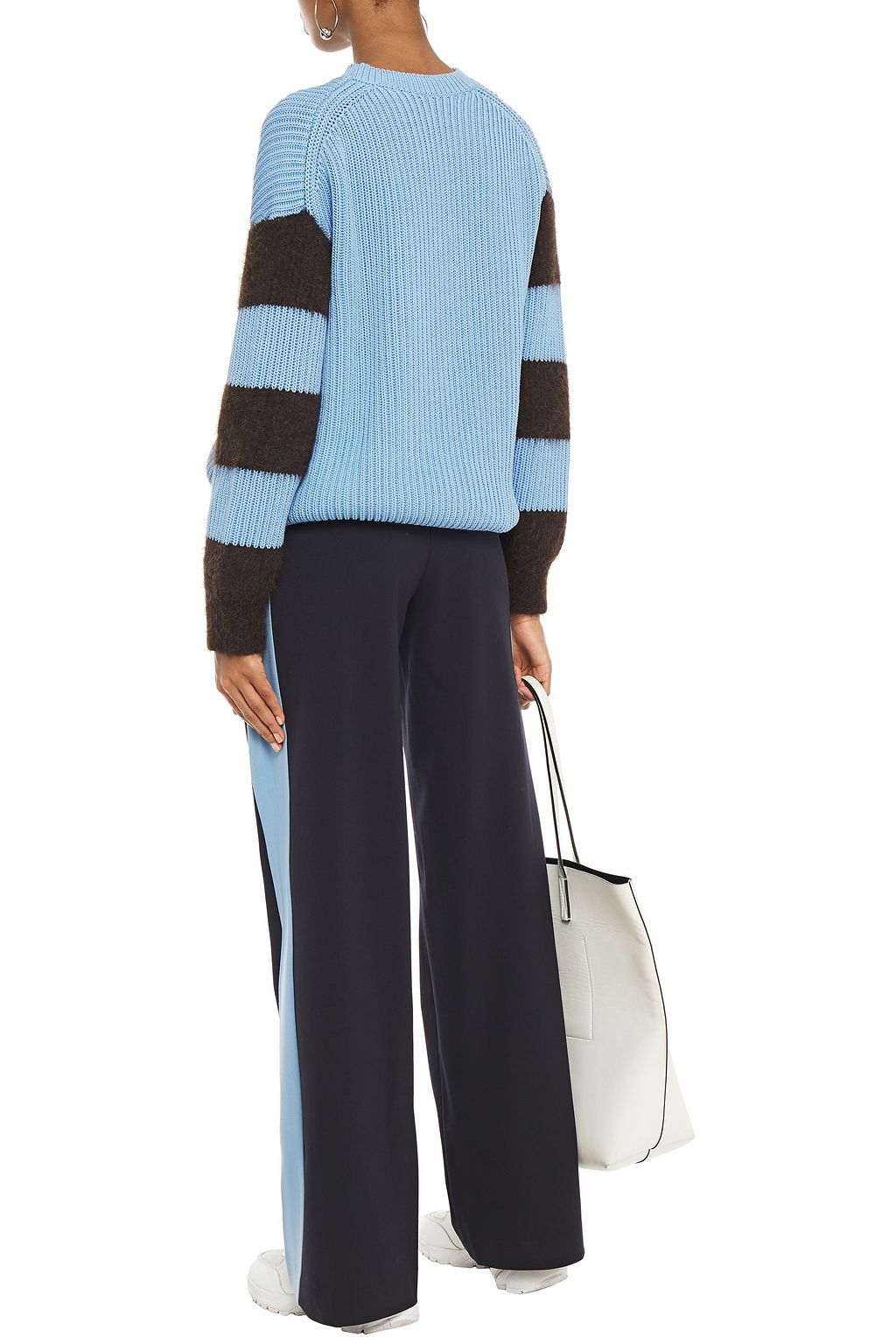 CHINTI & PARKER Ribbed striped cotton-blend sweater