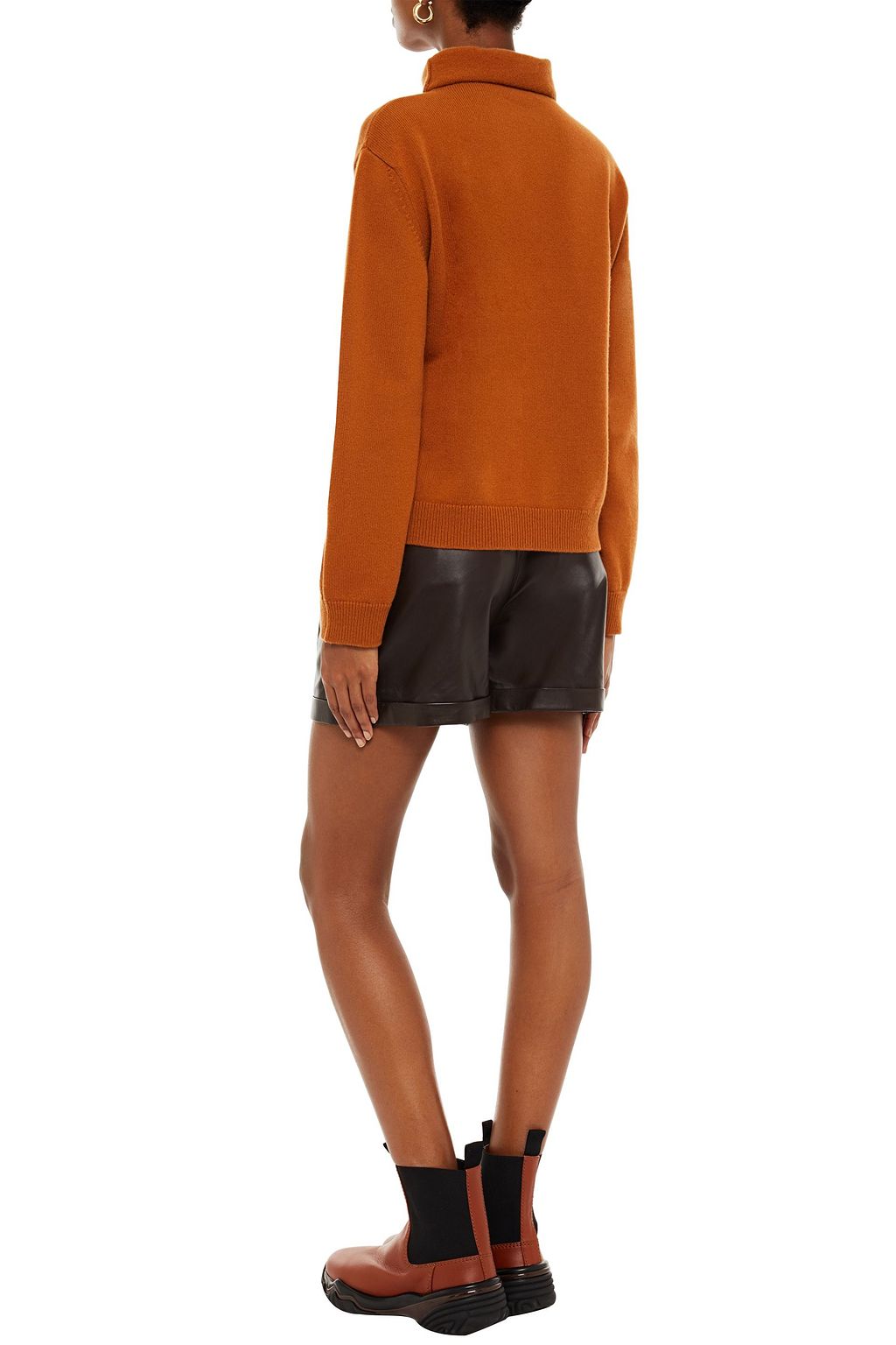 CHINTI & PARKER Color-block merino wool-blend turtleneck sweater