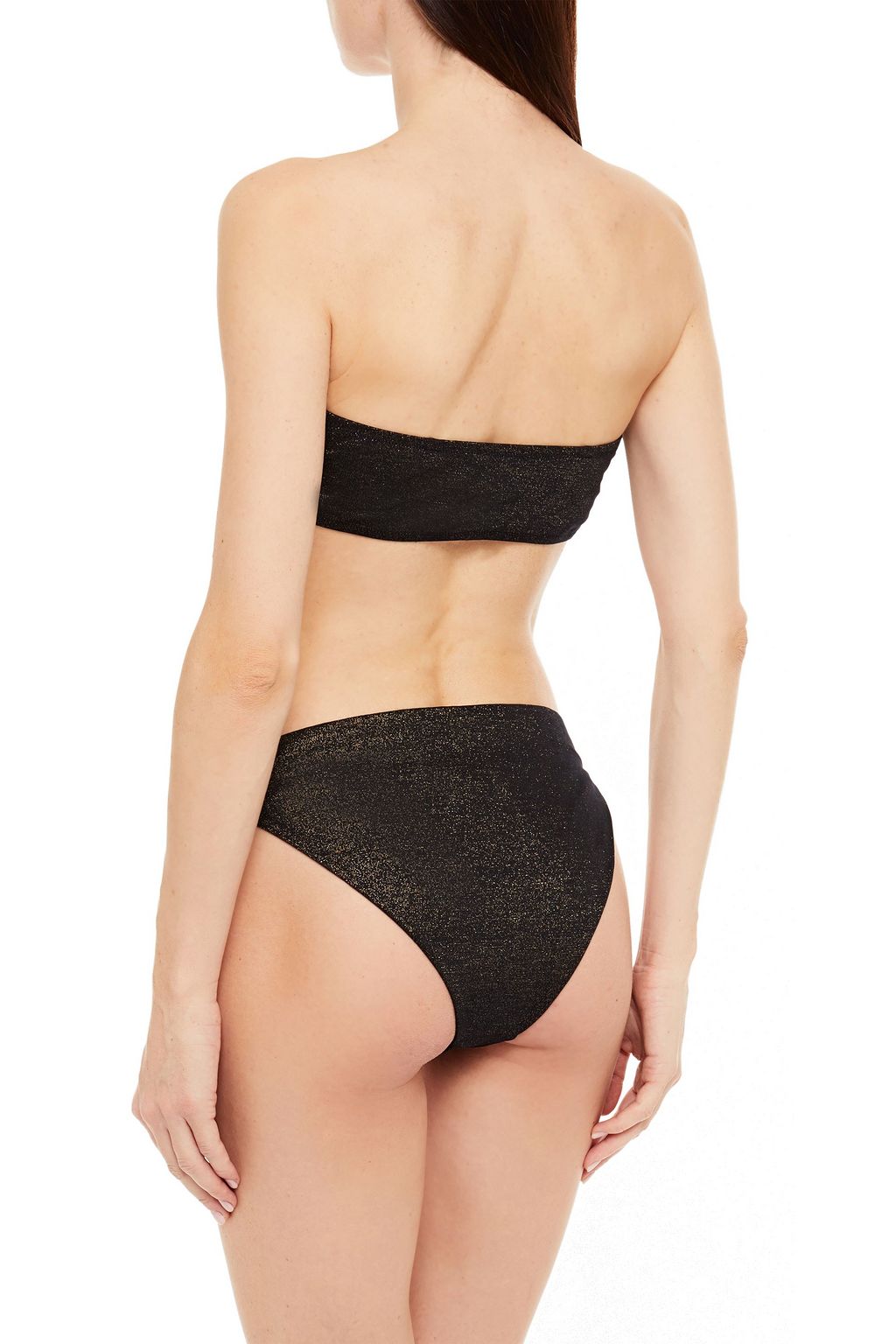 SKIN Lurex high-rise bikini briefs