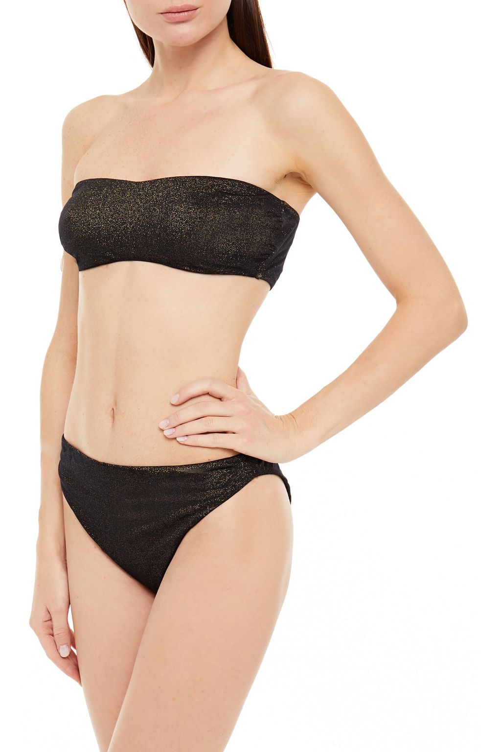 SKIN Lurex high-rise bikini briefs