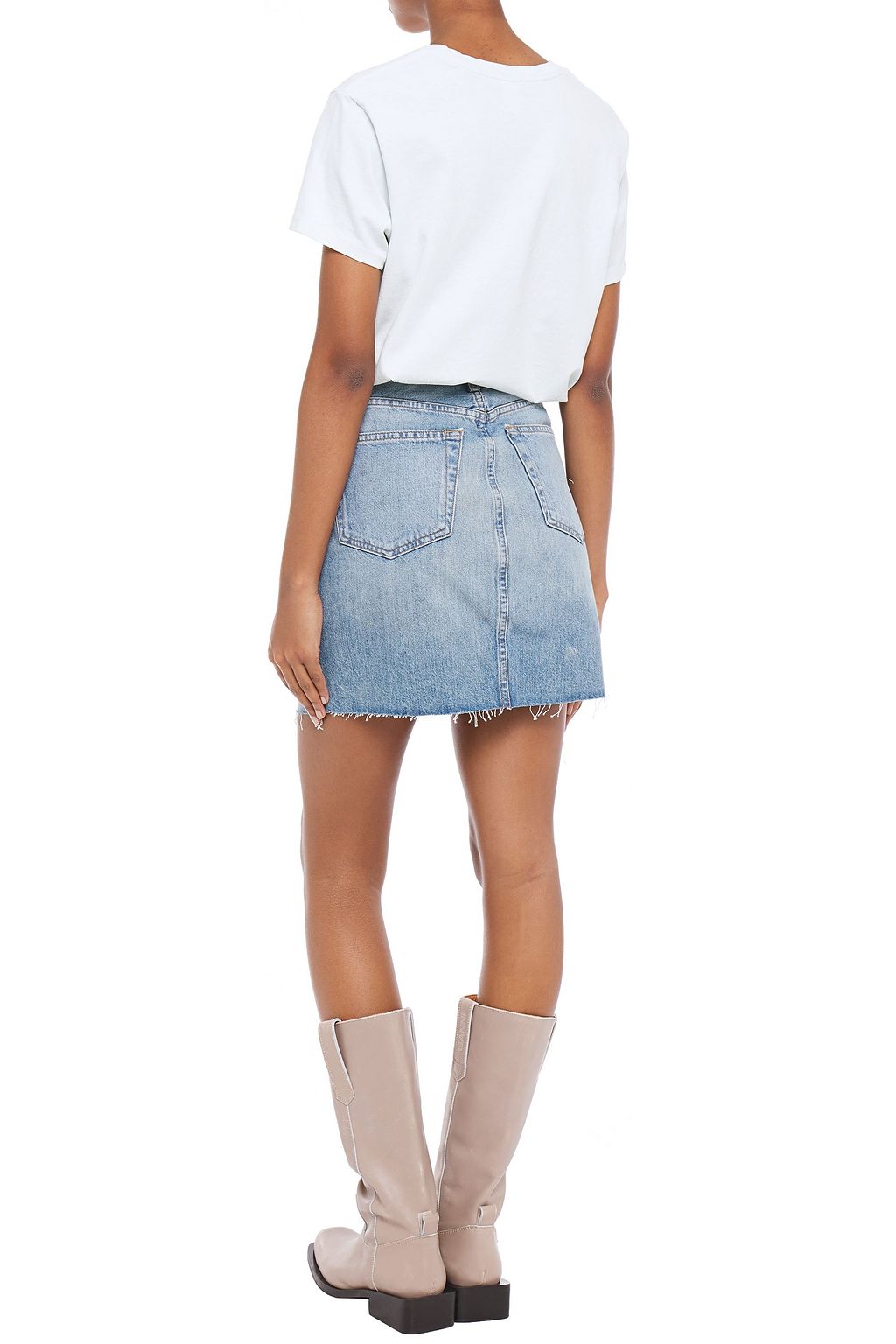 RE/DONE Faded denim mini skirt