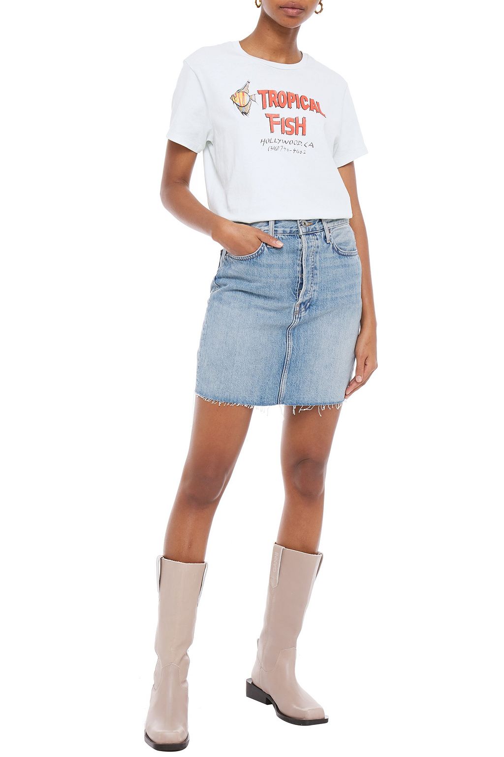RE/DONE Faded denim mini skirt