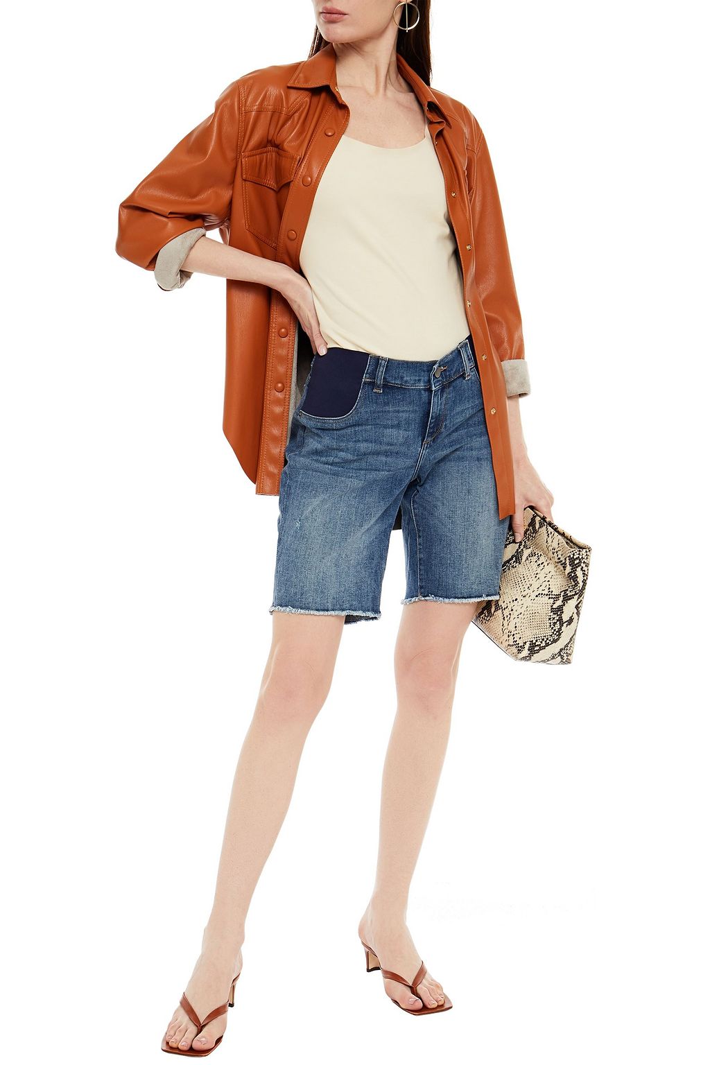 DL1961 Jerry maternity faded denim shorts