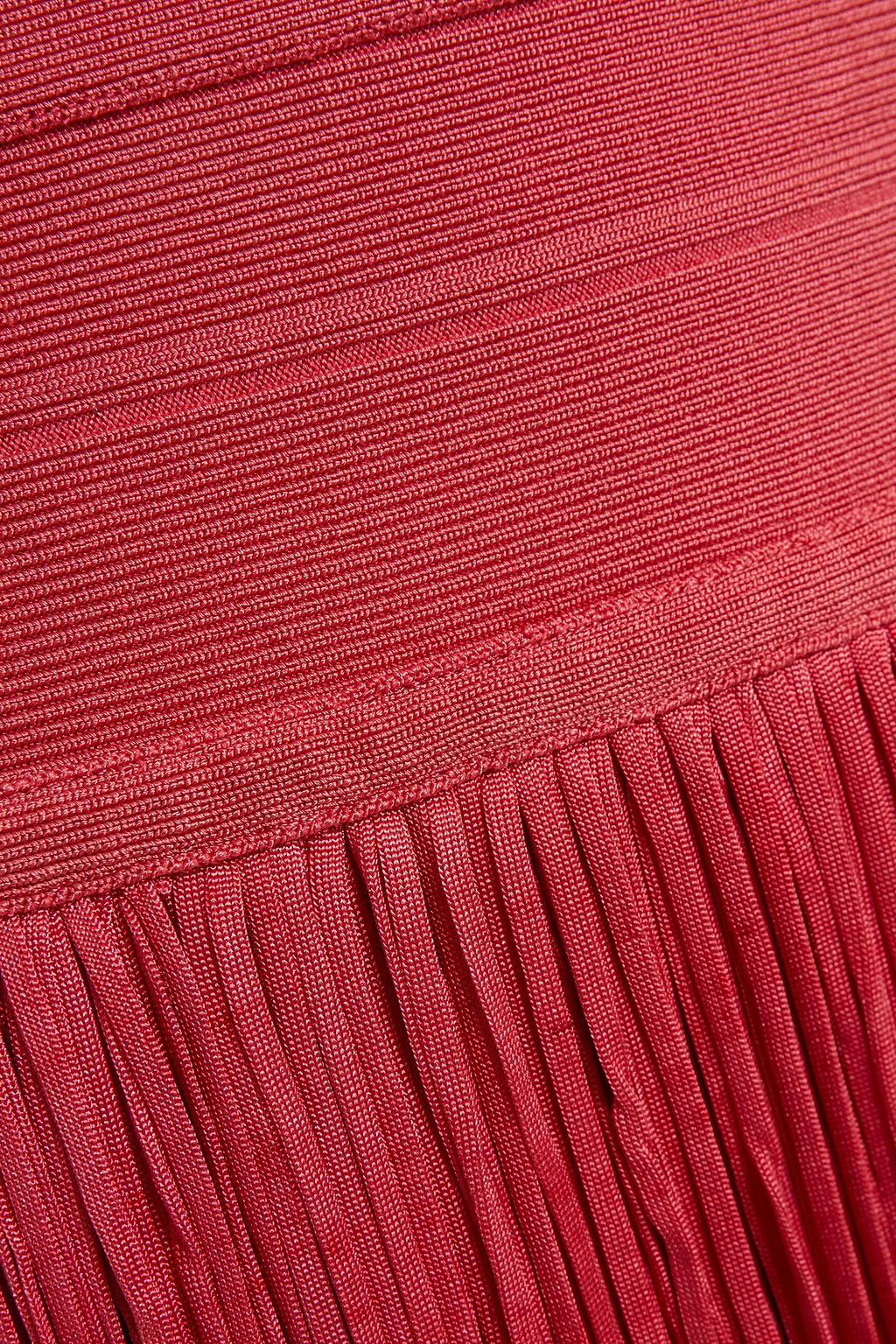 HERVÉ LÉGER Fringed bandage gown