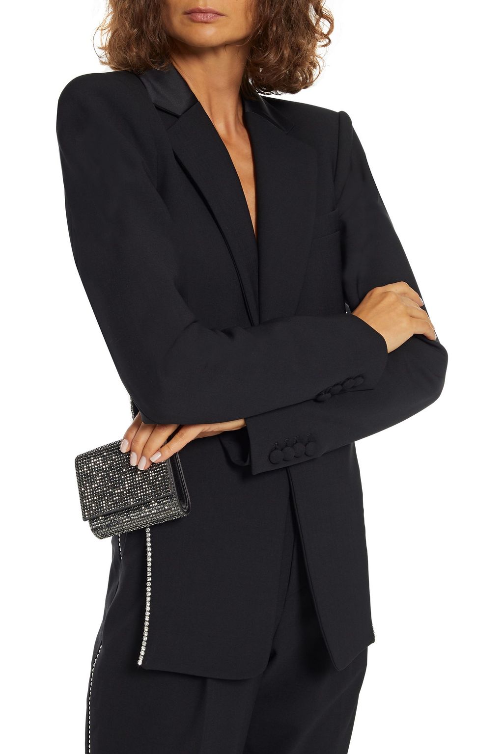 JUDITH LEIBER COUTURE Micro Fizzy crystal-embellished satin clutch