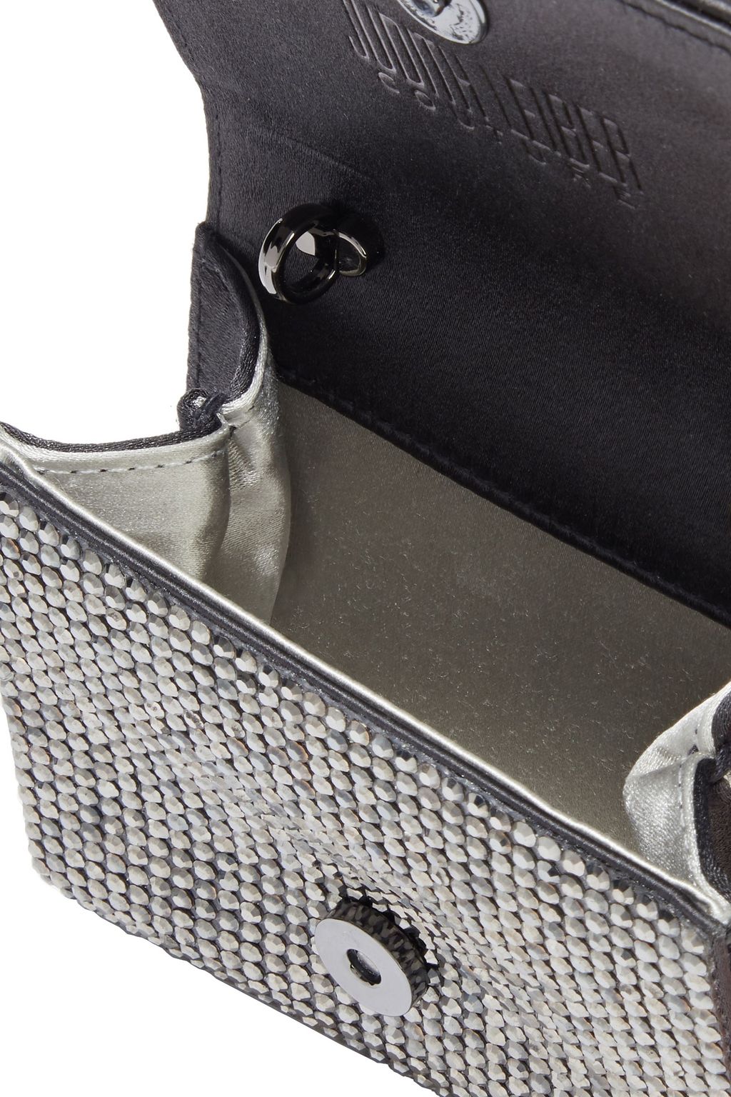 JUDITH LEIBER COUTURE Micro Fizzy crystal-embellished satin clutch
