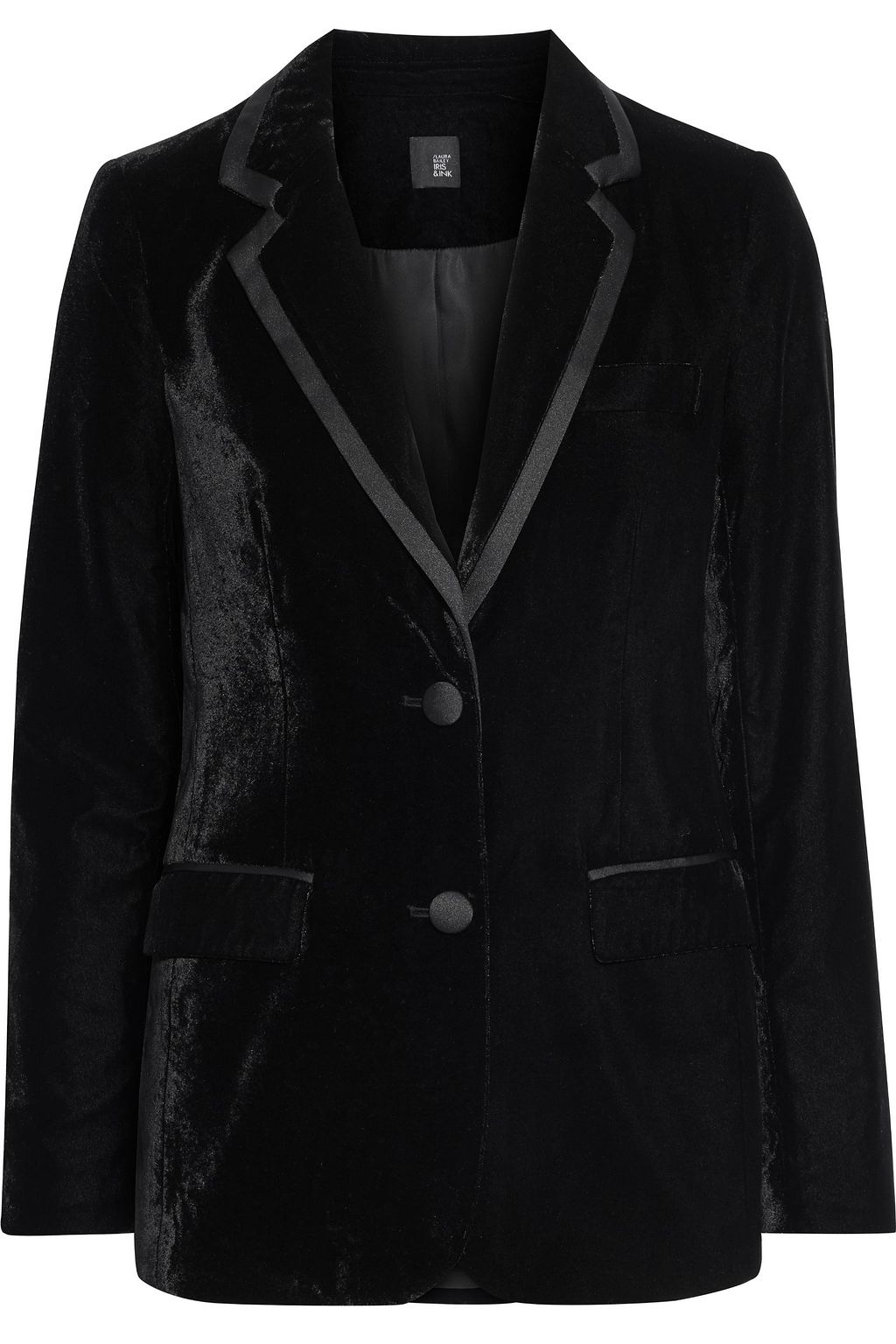 Black + Laura Bailey The Lauren satin-trimmed velvet blazer | Sale up ...