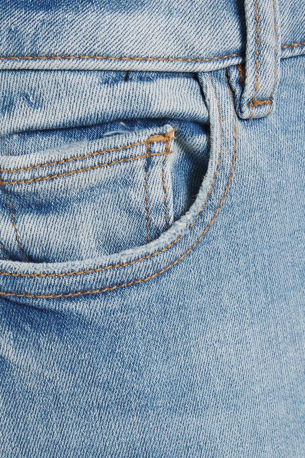 DL1961 Florence cropped distressed mid-rise skinny jeans