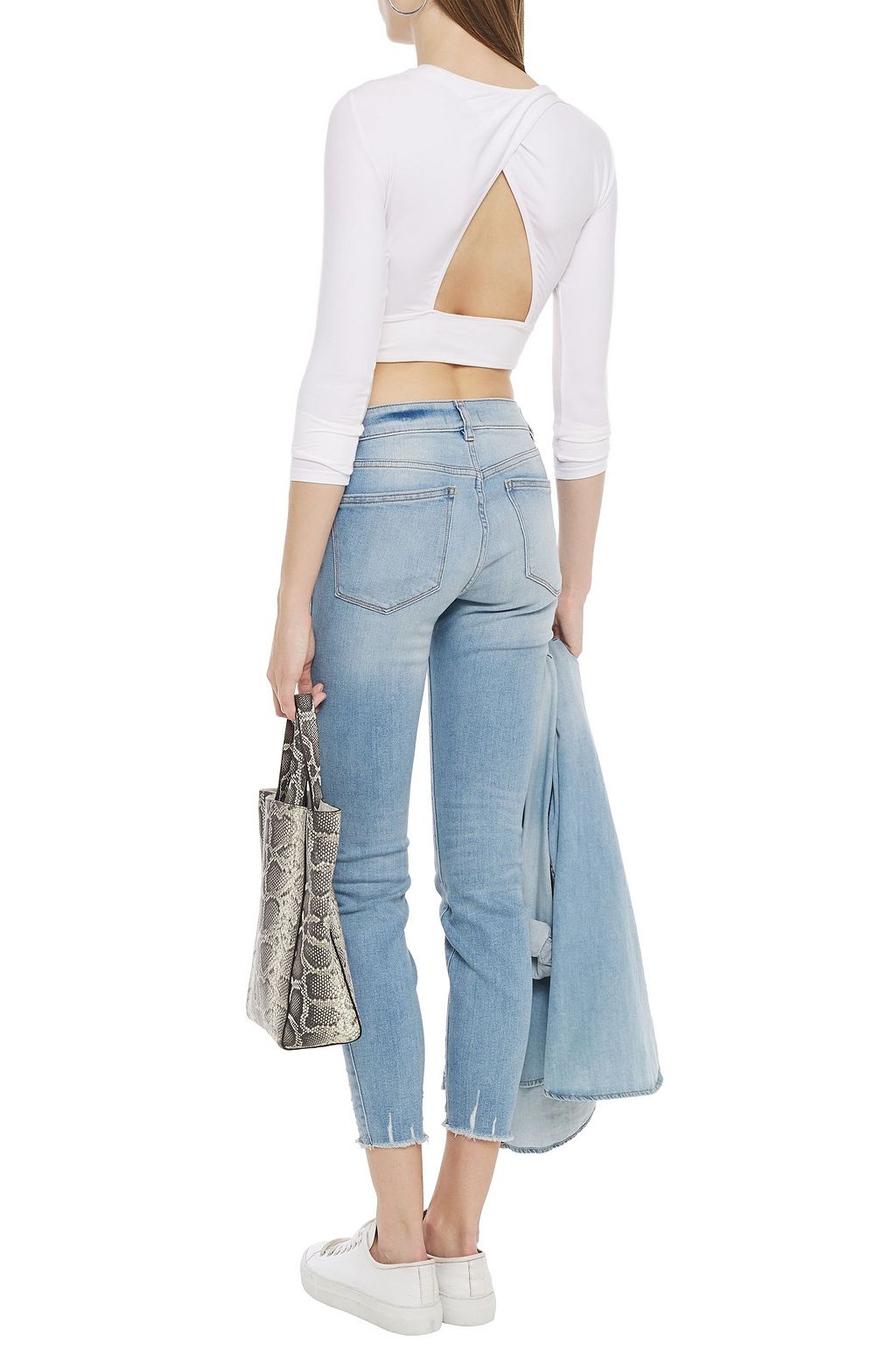 DL1961 Florence cropped distressed mid-rise skinny jeans