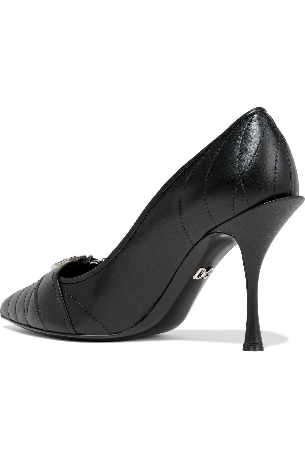 DOLCE&GABBANA Devotion buckle-embellished quilted leather pumps