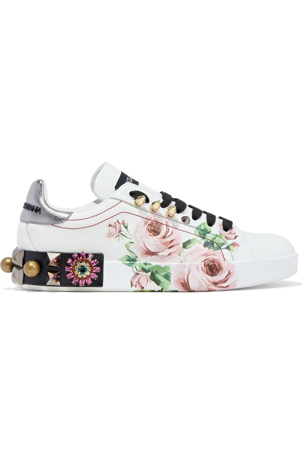 dolce & gabbana embellished leather sneakers