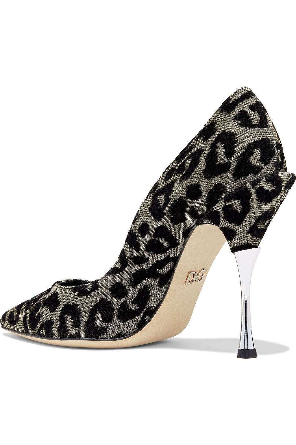 DOLCE&GABBANA Decollete flocked textured-lamé pumps