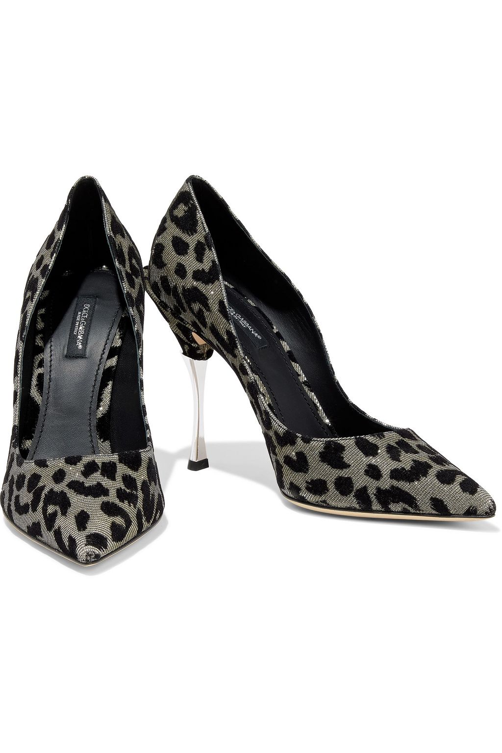 DOLCE&GABBANA Decollete flocked textured-lamé pumps