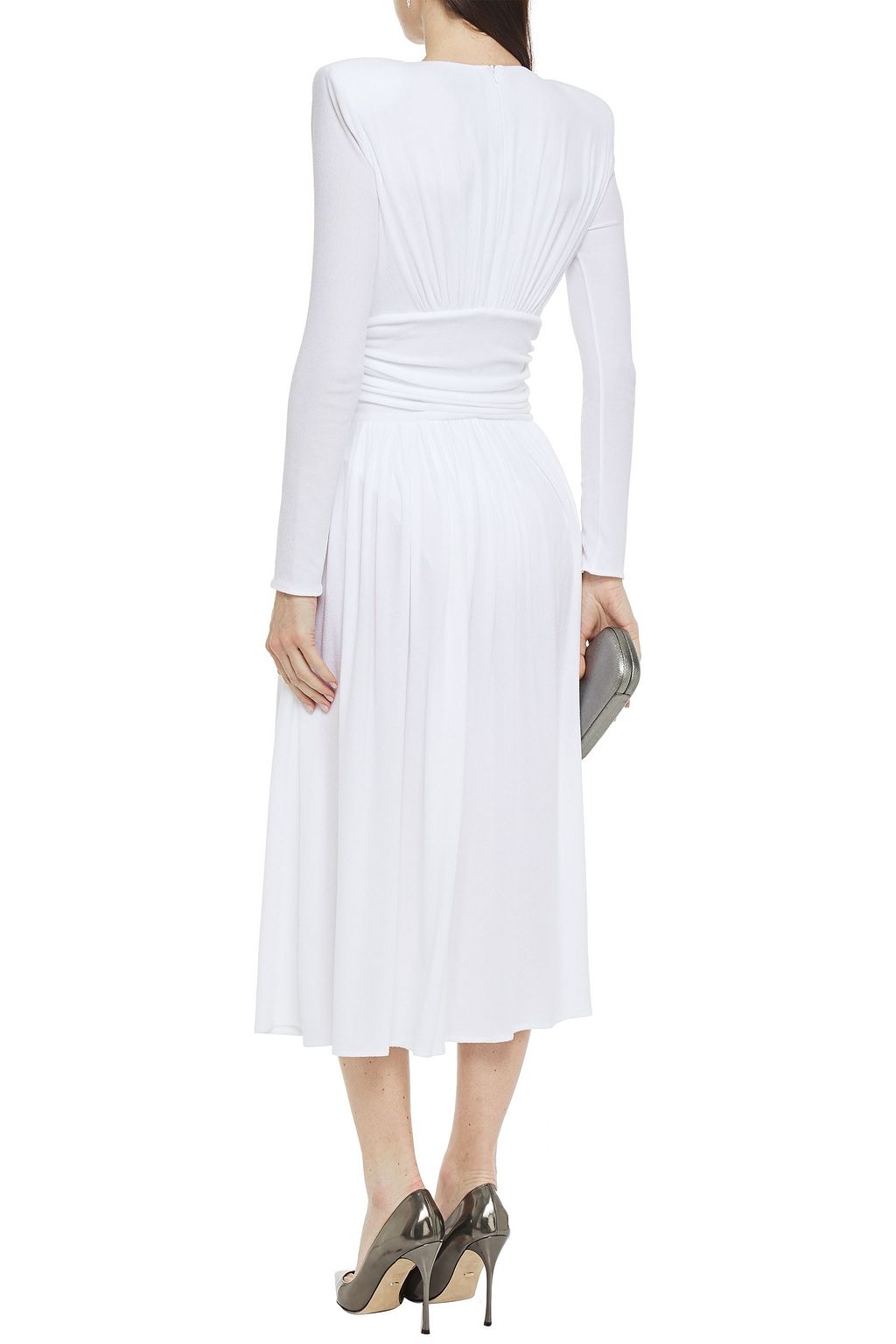 ALEXANDRE VAUTHIER Draped gathered terry midi dress