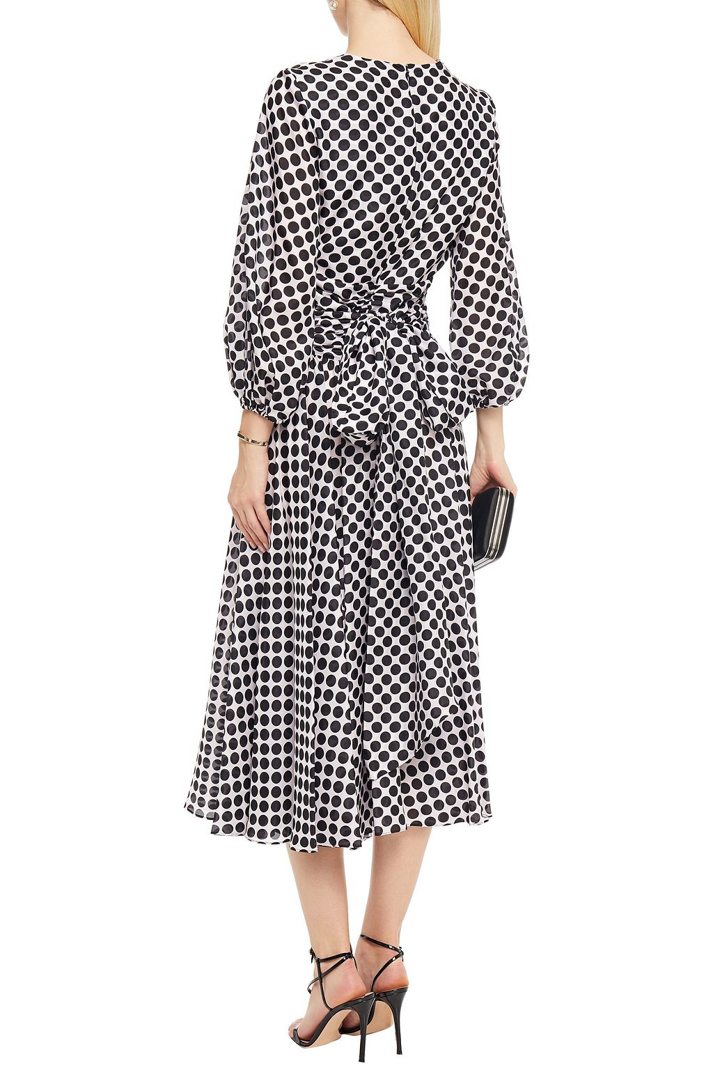 ALEXANDRE VAUTHIER Gathered polka-dot silk midi dress