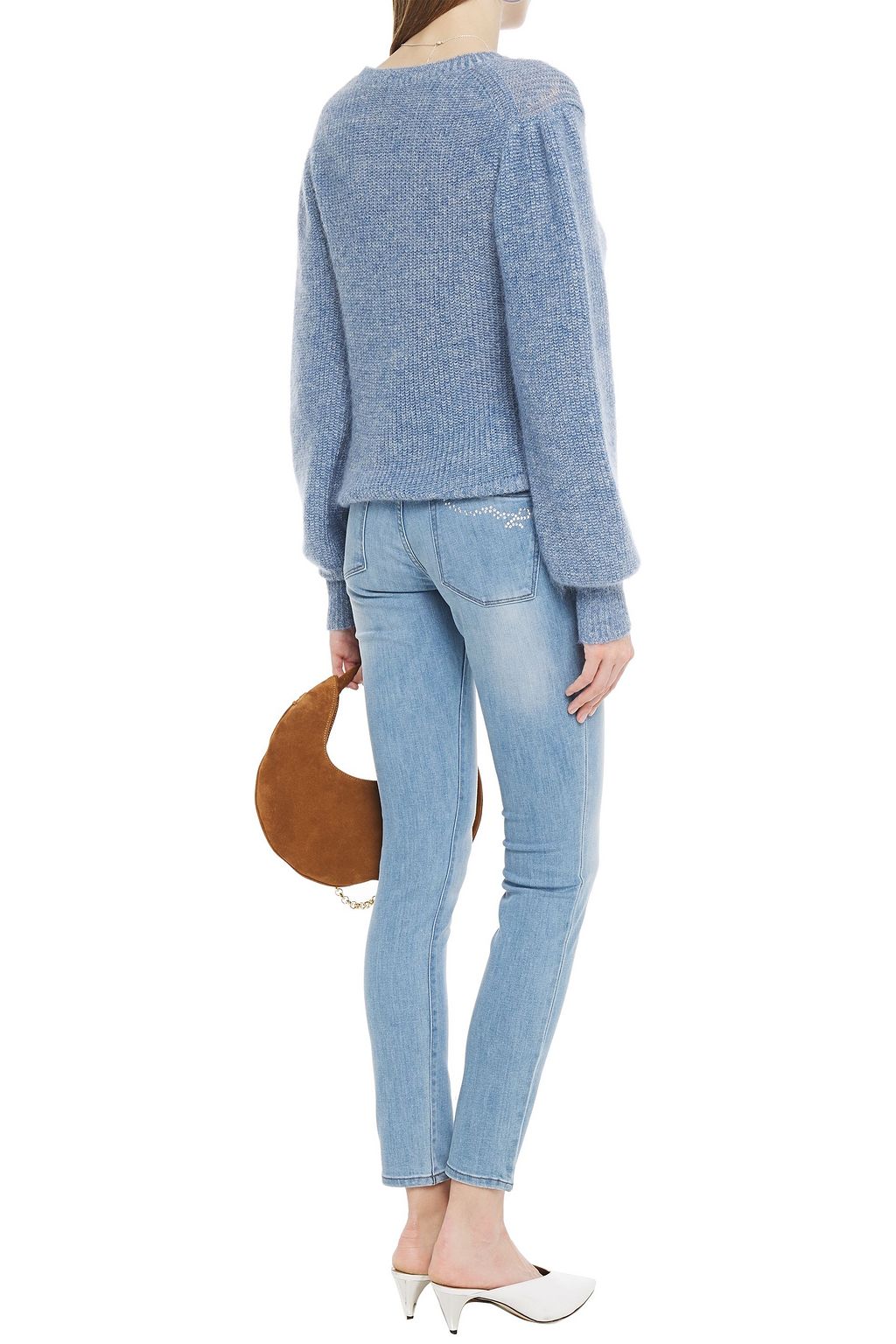 DL1961 Florence cropped crystal-embellished high-rise skinny jeans