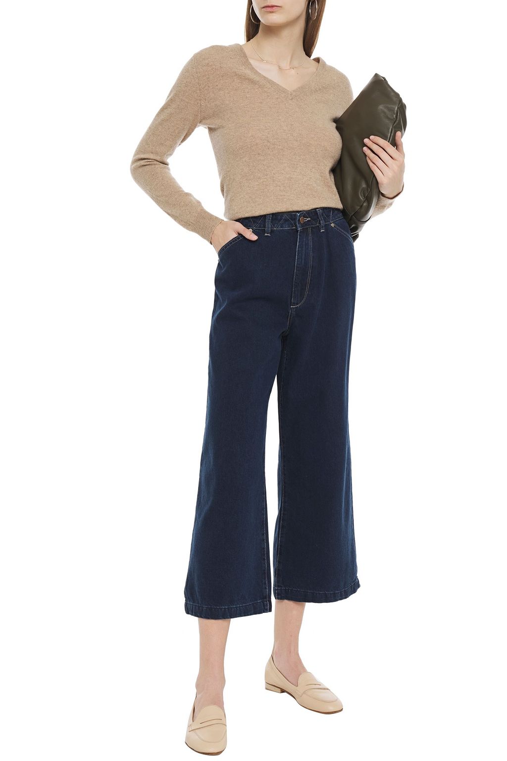 DL1961 Hepburn cropped high-rise wide-leg jeans