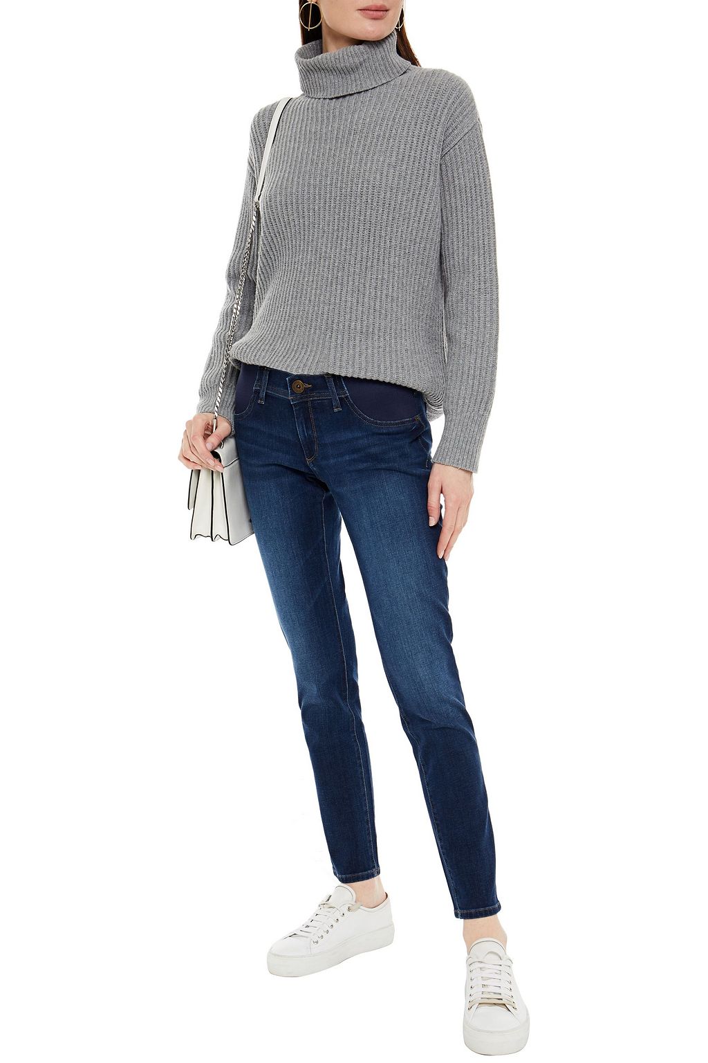 DL1961 Florence maternity faded mid-rise skinny jeans