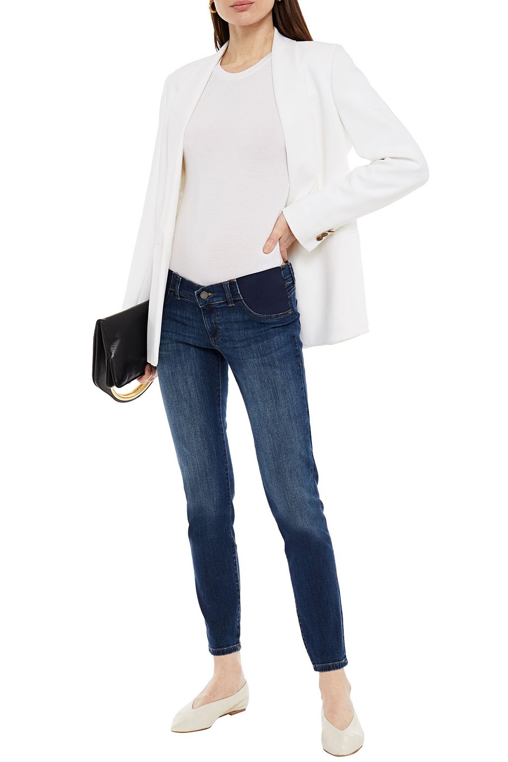 DL1961 Florence maternity faded mid-rise skinny jeans