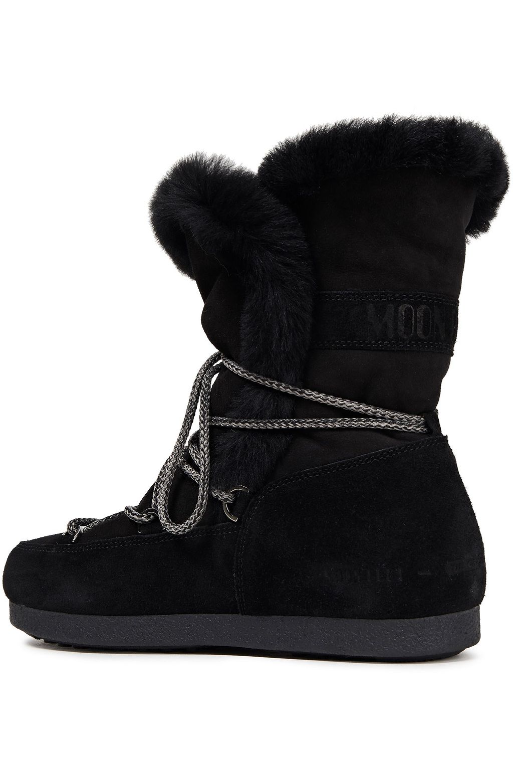 MOON BOOT Far Side High lace-up shearling-trimmed suede snow boots