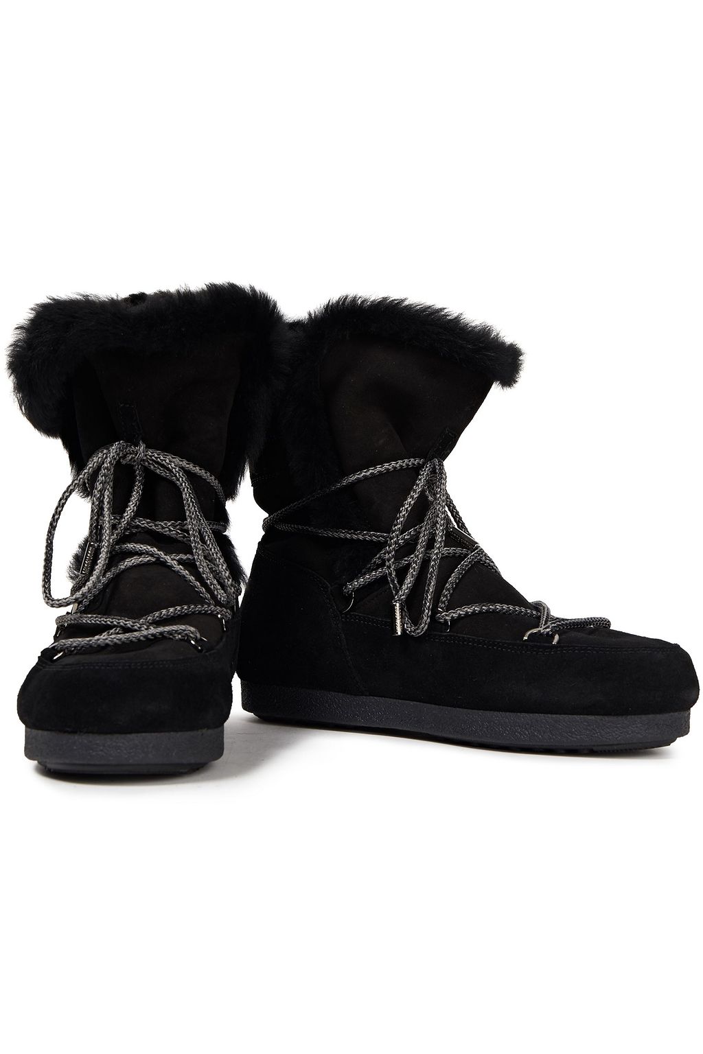 MOON BOOT Far Side High lace-up shearling-trimmed suede snow boots