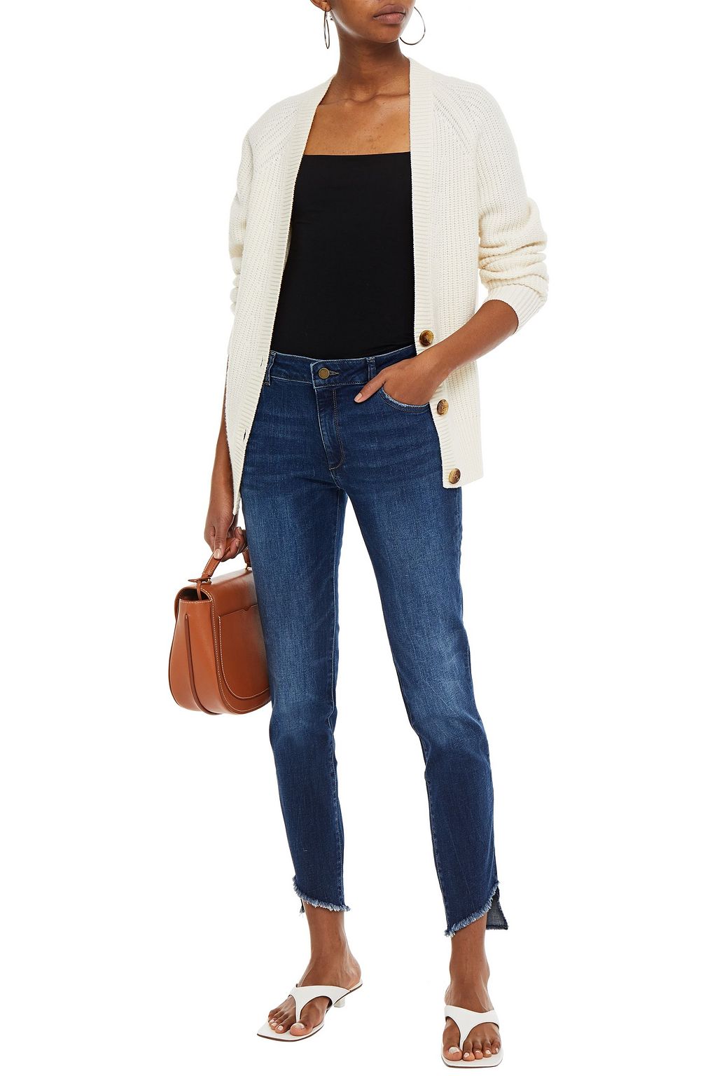 DL1961 Emma distressed low-rise skinny jeans