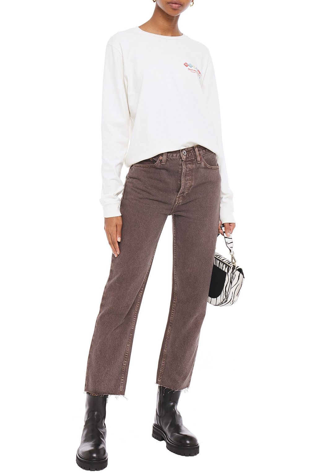 RE/DONE + Hanes printed cotton-jersey top