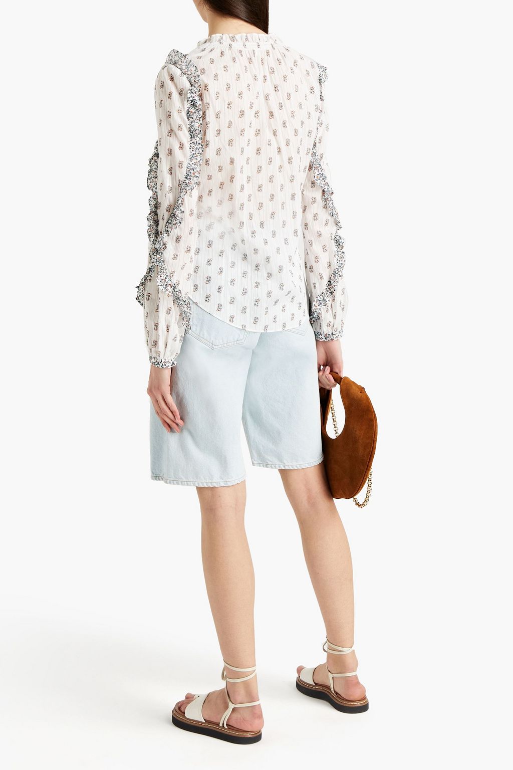 VERONICA BEARD Abra ruffled floral-print cotton blouse