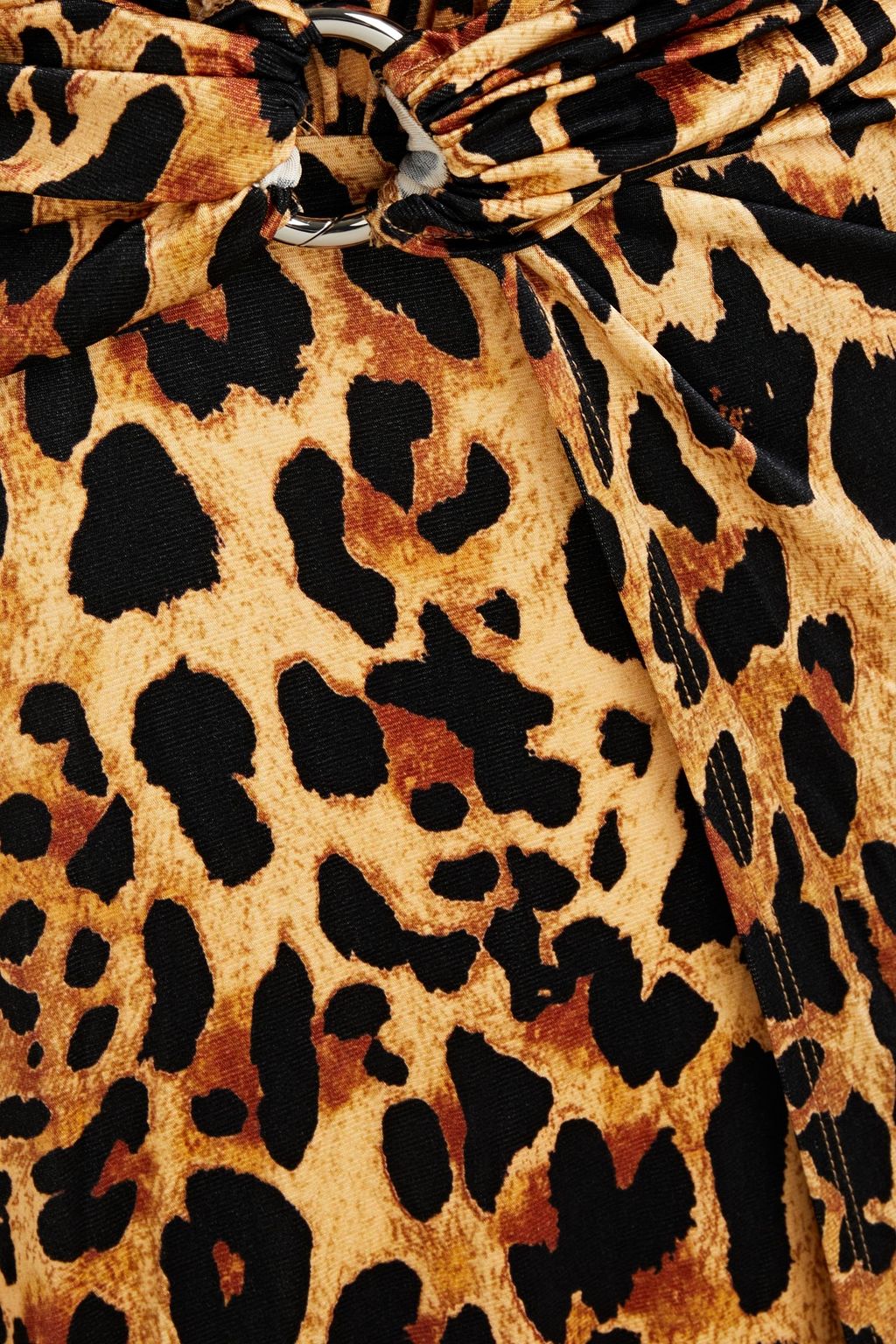 RABANNE Asymmetric wrap-effect leopard-print stretch-jersey dress