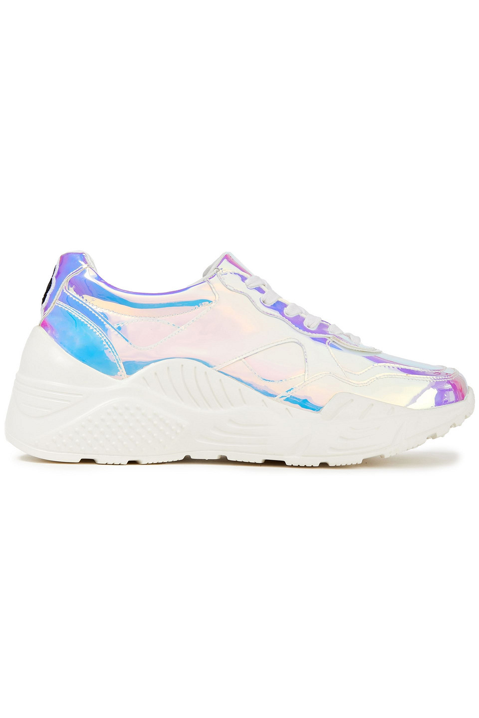 Alice + Olivia Woman Claudine Iridescent Pvc Sneakers Silver Size 37