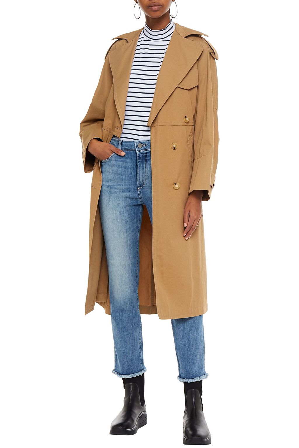 DL1961 Mara frayed mid-rise straight-leg jeans