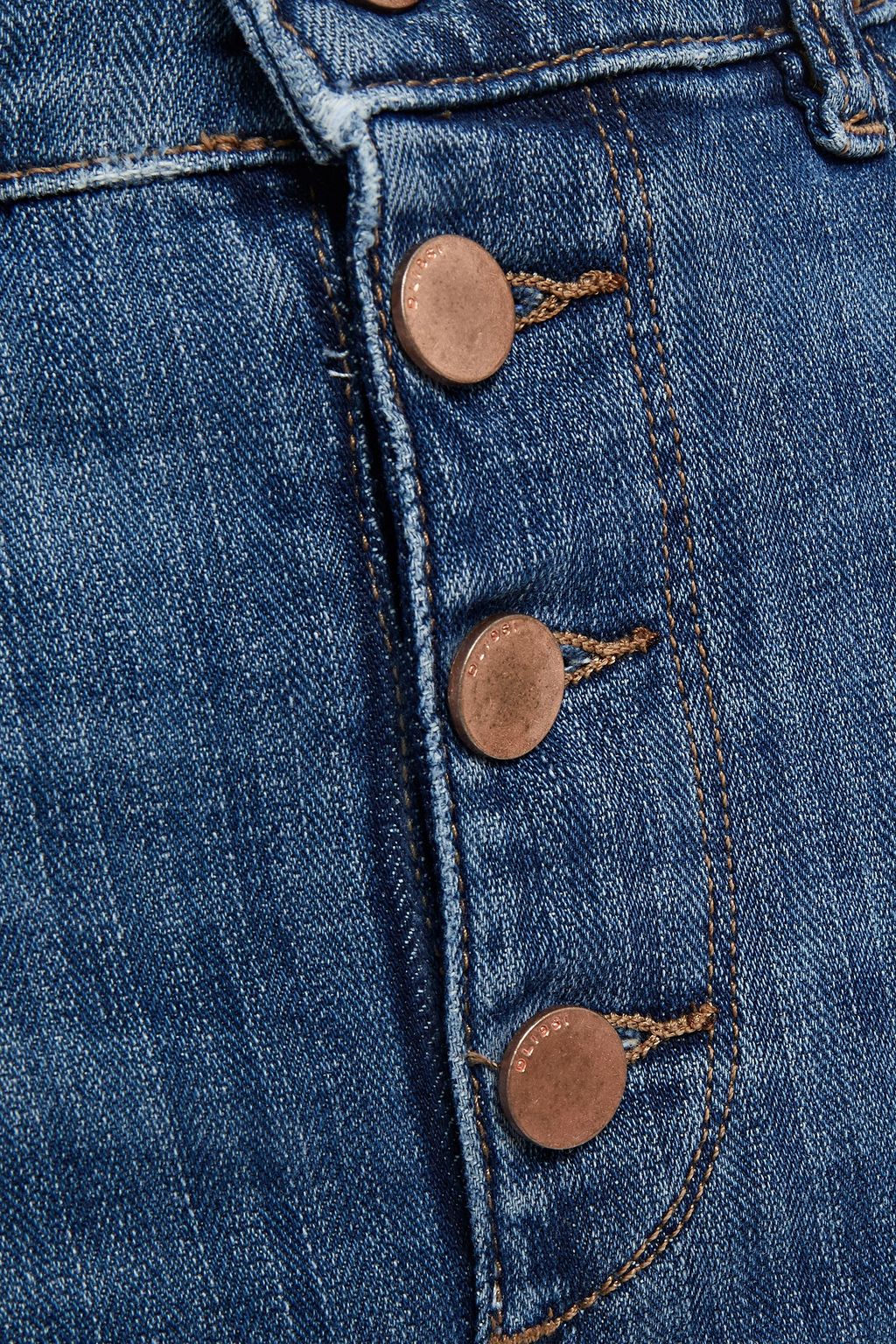 DL1961 Mara cropped distressed high-rise straight-leg jeans