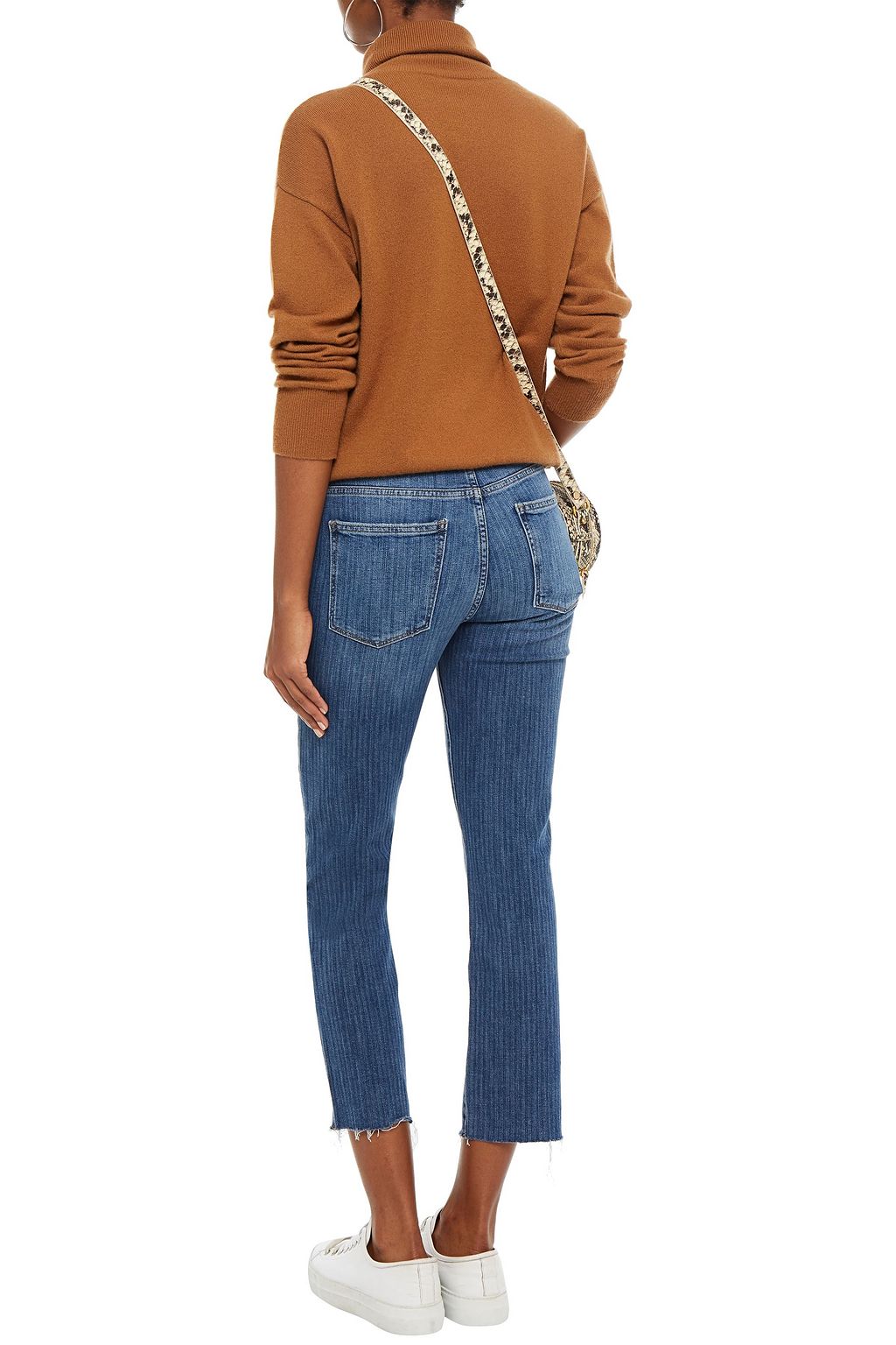 DL1961 Mara cropped distressed high-rise straight-leg jeans