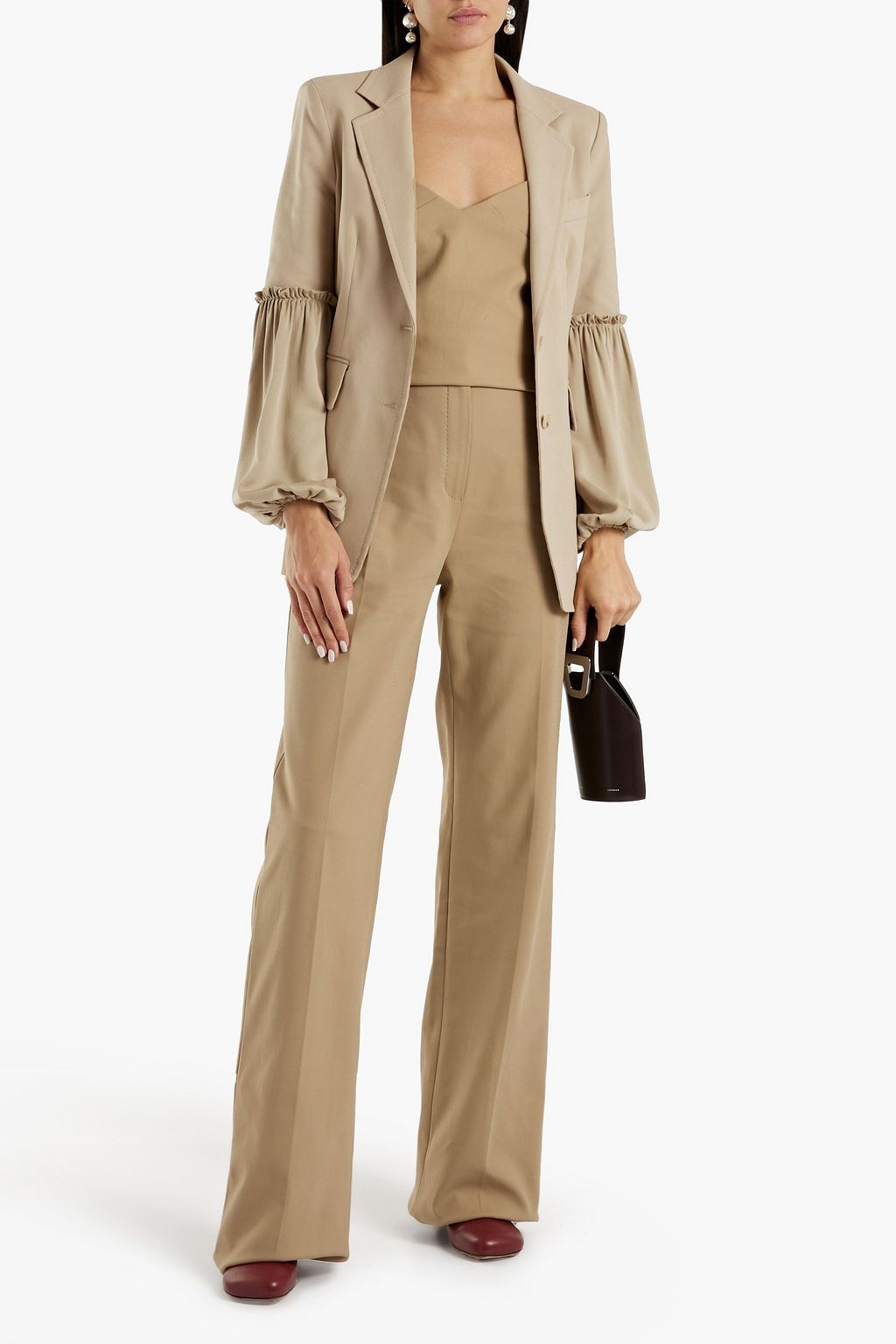 MAX MARA Pasta Oberteil Blazer aus Stretch-Baumwolle mit Einsätzen aus Crêpe de Chine aus Seide