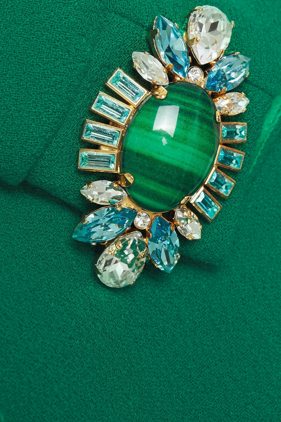 Dolce & Gabbana Crystal-embellished Wool-blend Crepe Midi Dress In Emerald