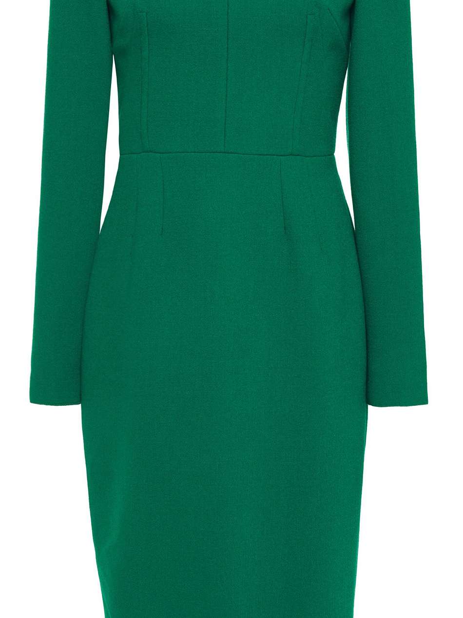 crystal-embellished wool-blend crepe midi dress