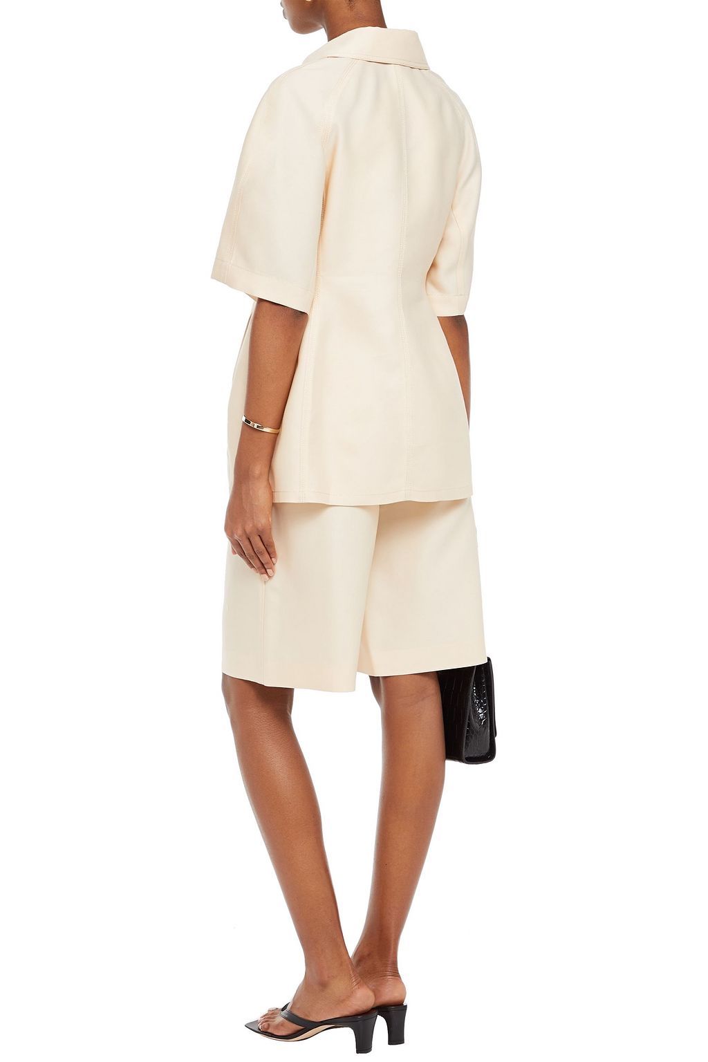 LVIR Wool and silk-blend satin-crepe jacket