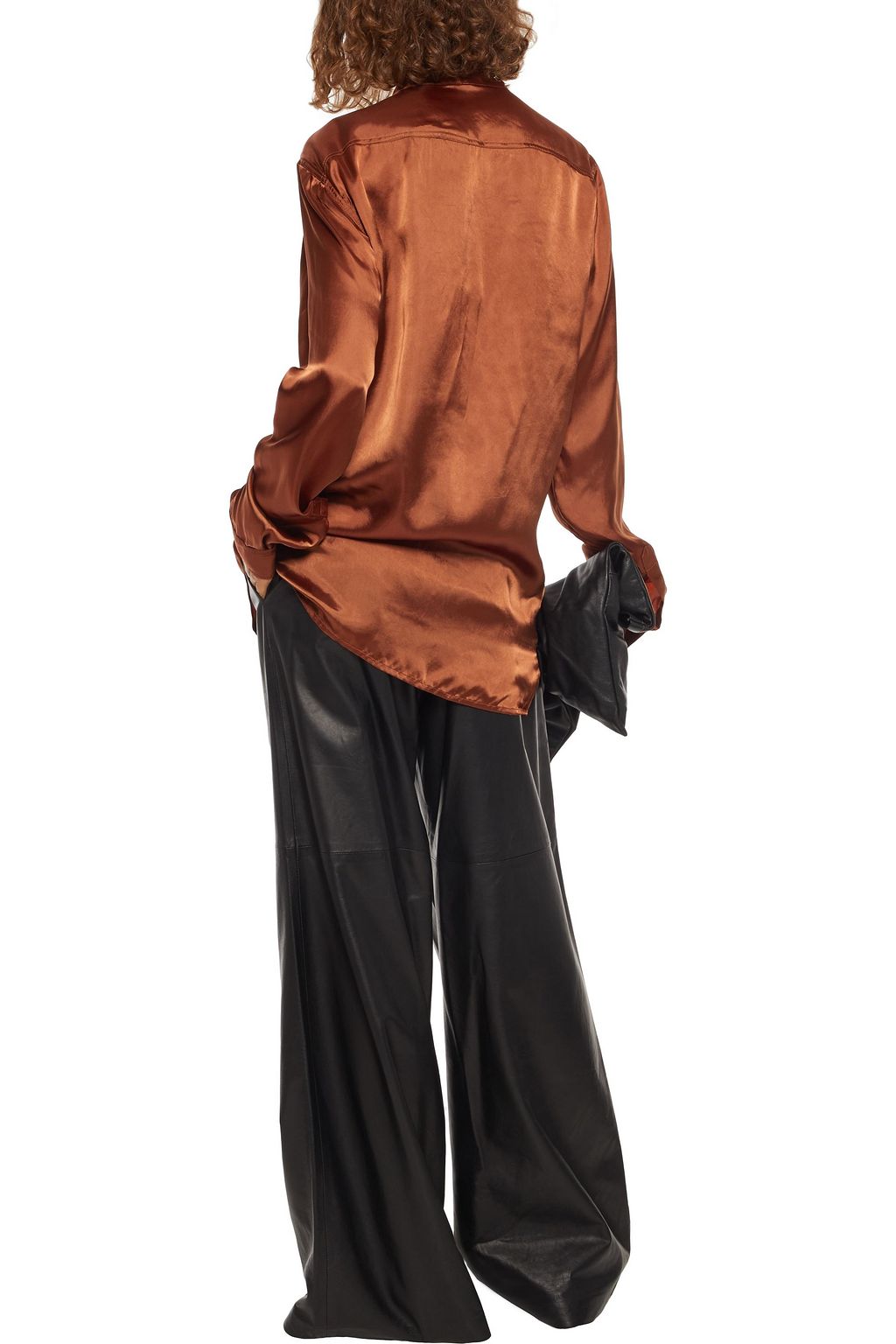 RICK OWENS Cupro-satin shirt