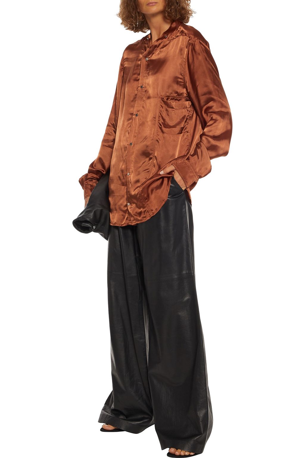 RICK OWENS Cupro-satin shirt