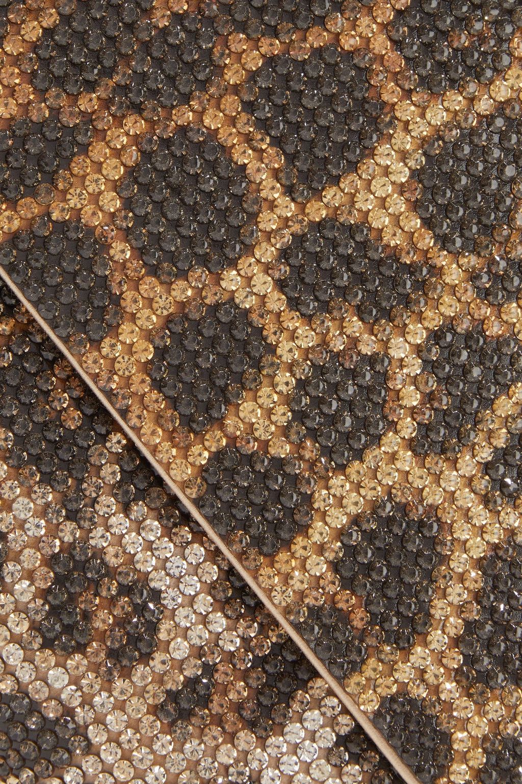 JUDITH LEIBER COUTURE Crystal-embellished leopard-print satin clutch