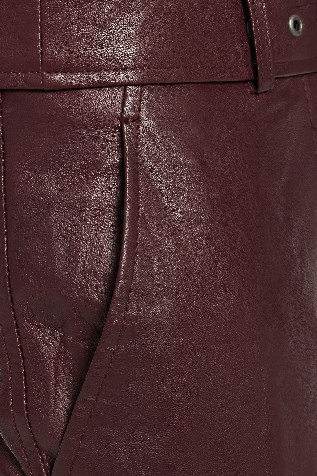 MUUBAA Boston belted leather straight-leg pants