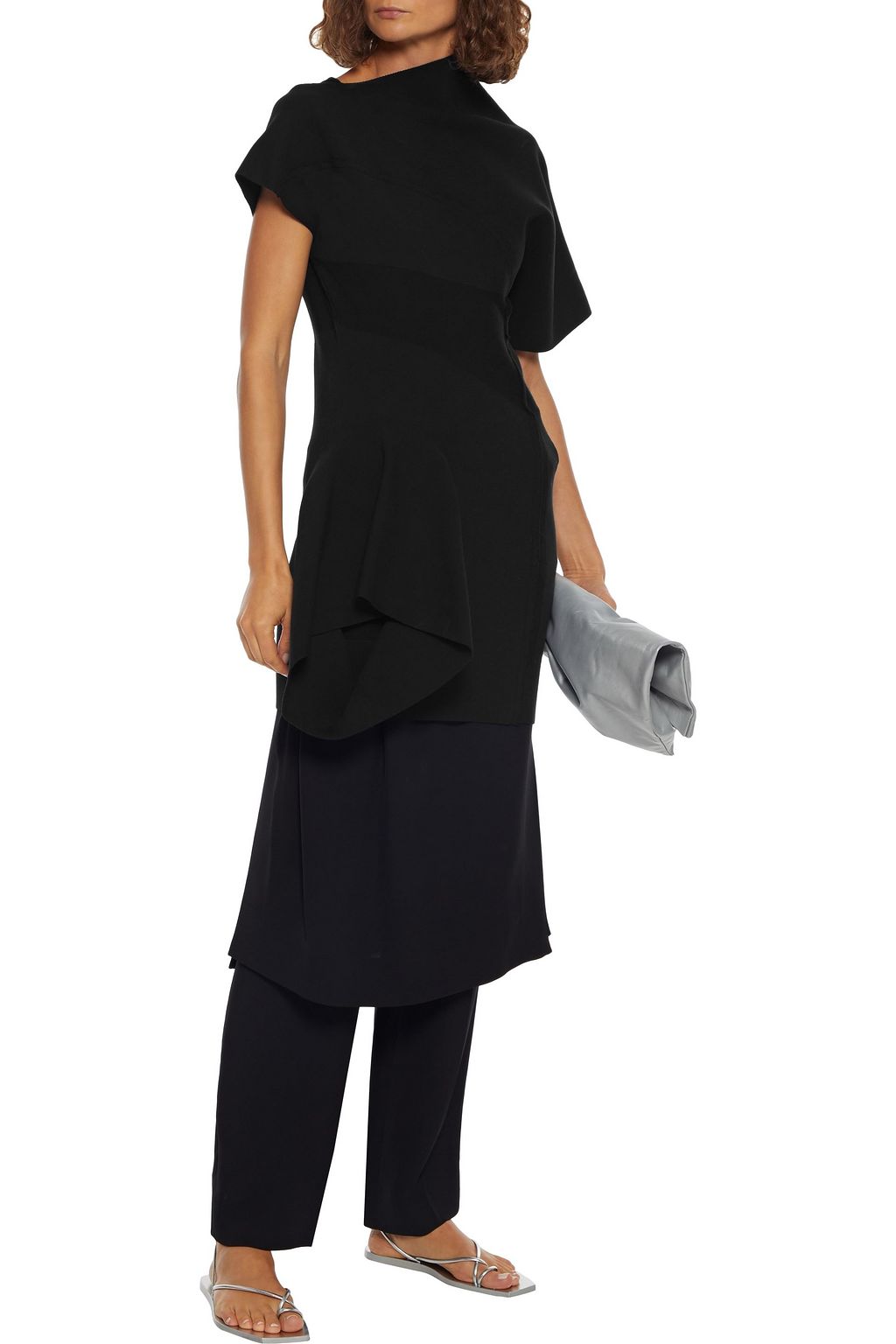 RICK OWENS Sandra asymmetric cutout draped ponte top